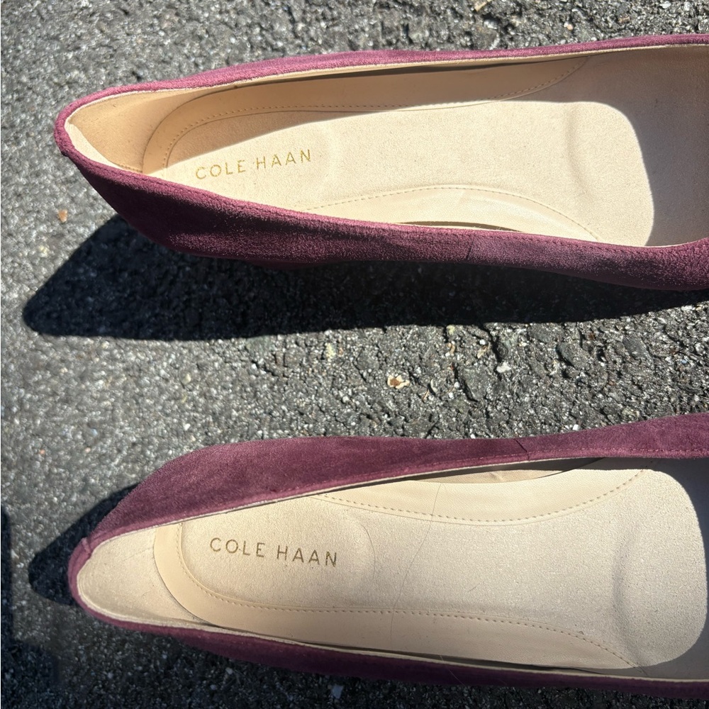Cole Haan Grand.oS Alanna purple suede Block Heels size 9.5b - Picture 4 of 9